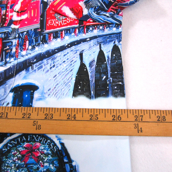 Christmas Hawaiian Shirt Men's size 3XL Short Sleeve Button Up Santa Poly NWT - Picture 8 of 11